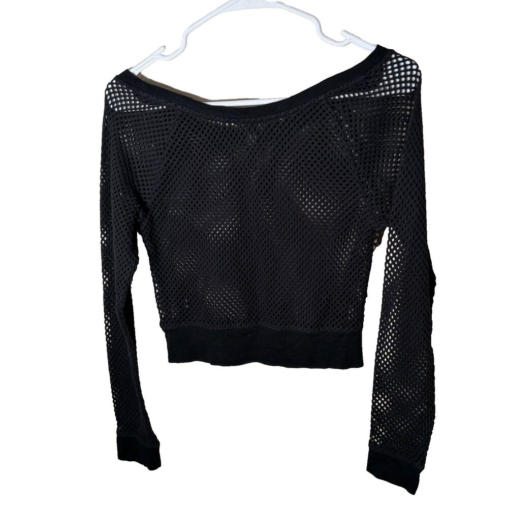 Express Sweater Women's XS Black Cropped Knit Pullover Long Sleeve Solid - Picture 2 of 7